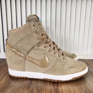 Nike Dunk Sky Hi Essential Desert Camo Womens Sz 7 Hidden Wedge Shoes 644877-200